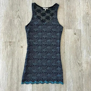 Womens BKE Black/Green Lace Coverup Dress - S